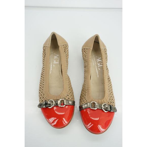 Attilio Giusti Leombruni AGLNude Leather Cap Toe Ballet Flats Size 35.5 - Picture 7 of 10